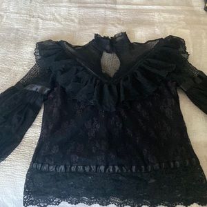 1970's Heirlooms by Susan Lane Womens Lacey Frilly Prairie Shirt